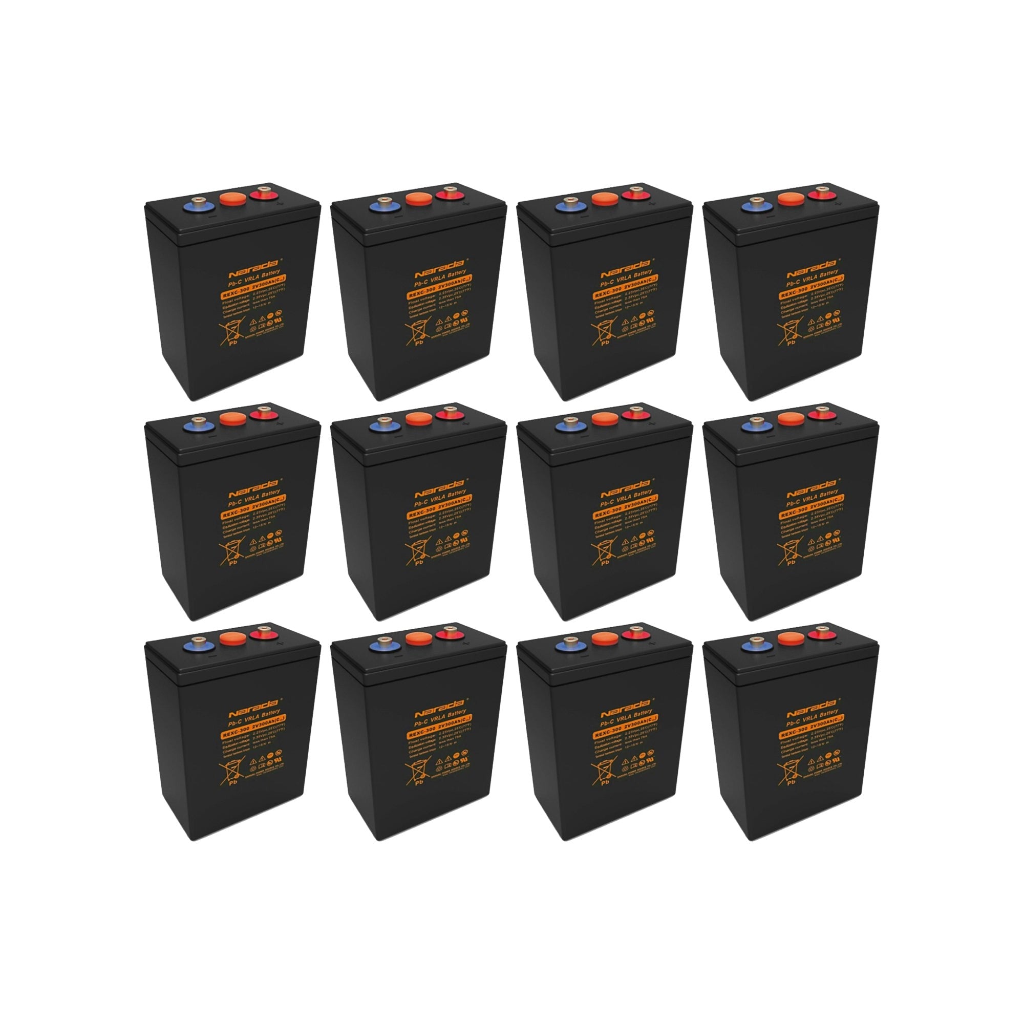 Narada REXC-300 2V 300Ah Ultra Lead Carbon Deep Cycle Solar Battery X12 1 Narada REXC-300 2V 300Ah Ultra - PAC-BTN-2V300-12 front view | NZ Depot