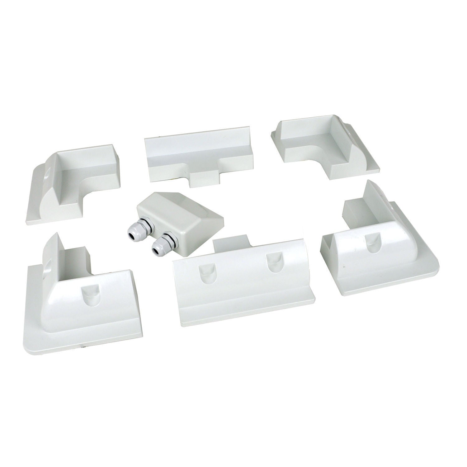 7-Piece Drill-Free Solar Panel Mounting Kit - ABS Brackets Pass-Through for Boat 1 7-Piece Drill-Free Solar Panel - MOUNT7 front view | NZ Depot
