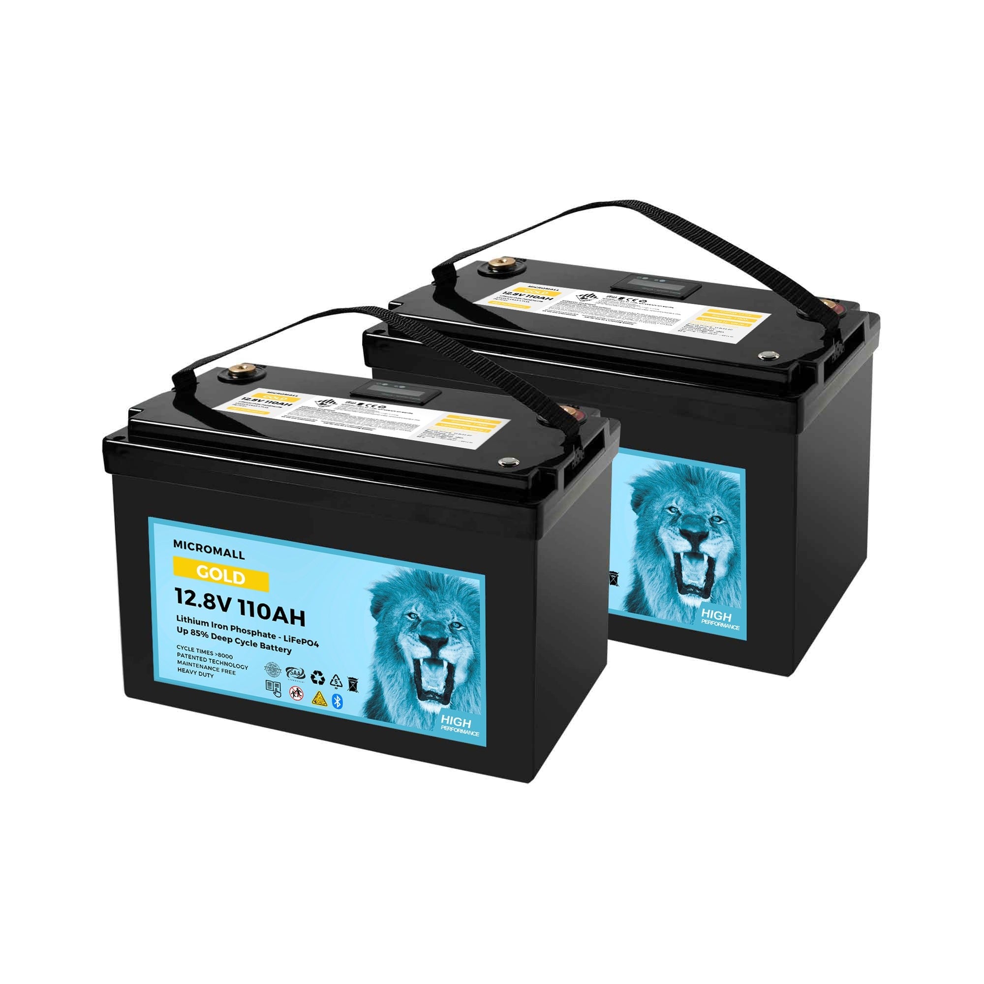 12V 100Ah 110Ah Lithium Battery LiFePO4 Battery with BMS Bluetooth CATL Cells X2 1 12V 100Ah 110Ah Lithium Battery - BTL-12V110G-2 front view | NZ Depot