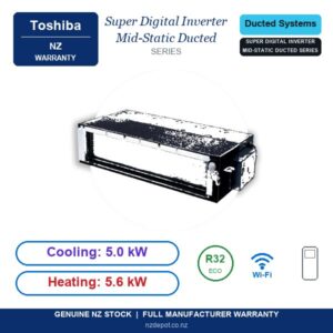Toshiba 5kW Super Digital Inverter Mid-Static Ducted - GP561B side profile | NZ Depot