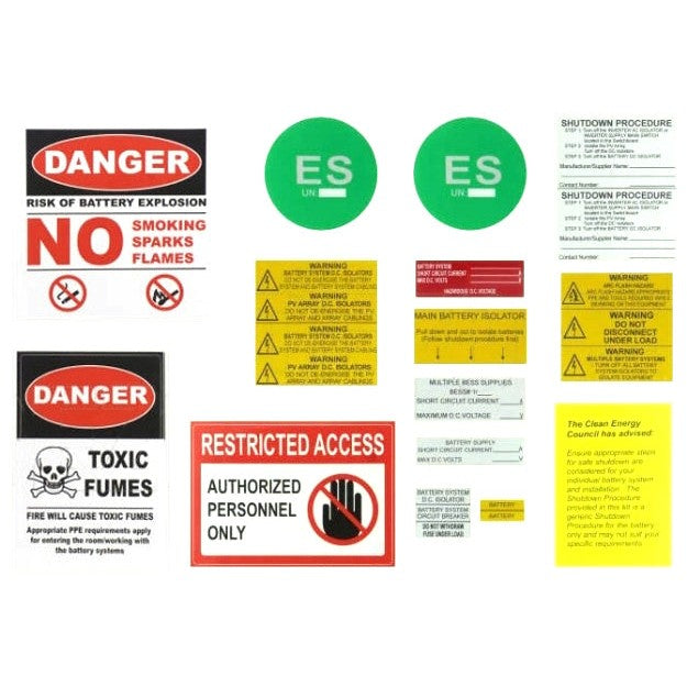 Solar Battery Label Kit 1 Solar Battery Label Kit - BT-LABEL front view | NZ Depot