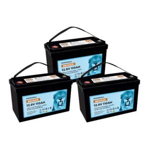 3X 12V 100Ah 110Ah - BTL-12V110B-3 front view | NZ Depot