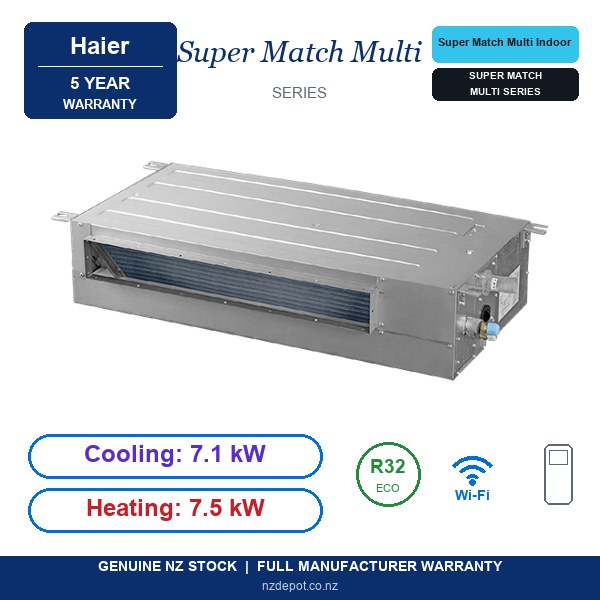 Haier AD71S2PS1FA - Super Match 7.0kW Slim Duct IDU (Indoor Unit Only) (side profile) Haier AD71S2PS1FA - AD71S2PS1FA side profile | NZ Depot
