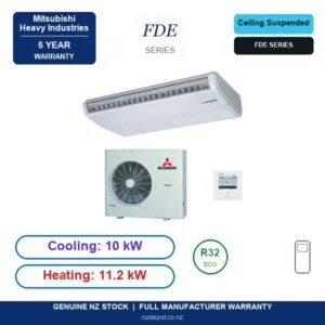 Mitsubishi Heavy Industries 10kW FDE Series Three Phase Air Conditioner Heat Pump - Complete Set (Indoor + Outdoor) - NZ Depot