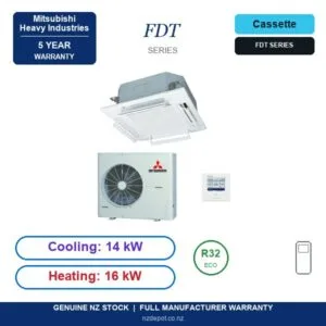 Mitsubishi Heavy Industries 14kW FDT Series Three Phase Air Conditioner Heat Pump - Complete Set (Indoor + Outdoor) - NZ Depot
