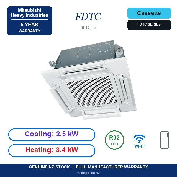 Mitsubishi Heavy Industries 2.5kW FDTC Three Phase Air Conditioner Heat Pump - Complete Set (Indoor + Outdoor) 1 Mitsubishi Heavy Industries 2.5kW FDTC Three Phase Air Conditioner Heat Pump - Complete Set (Indoor + Outdoor)