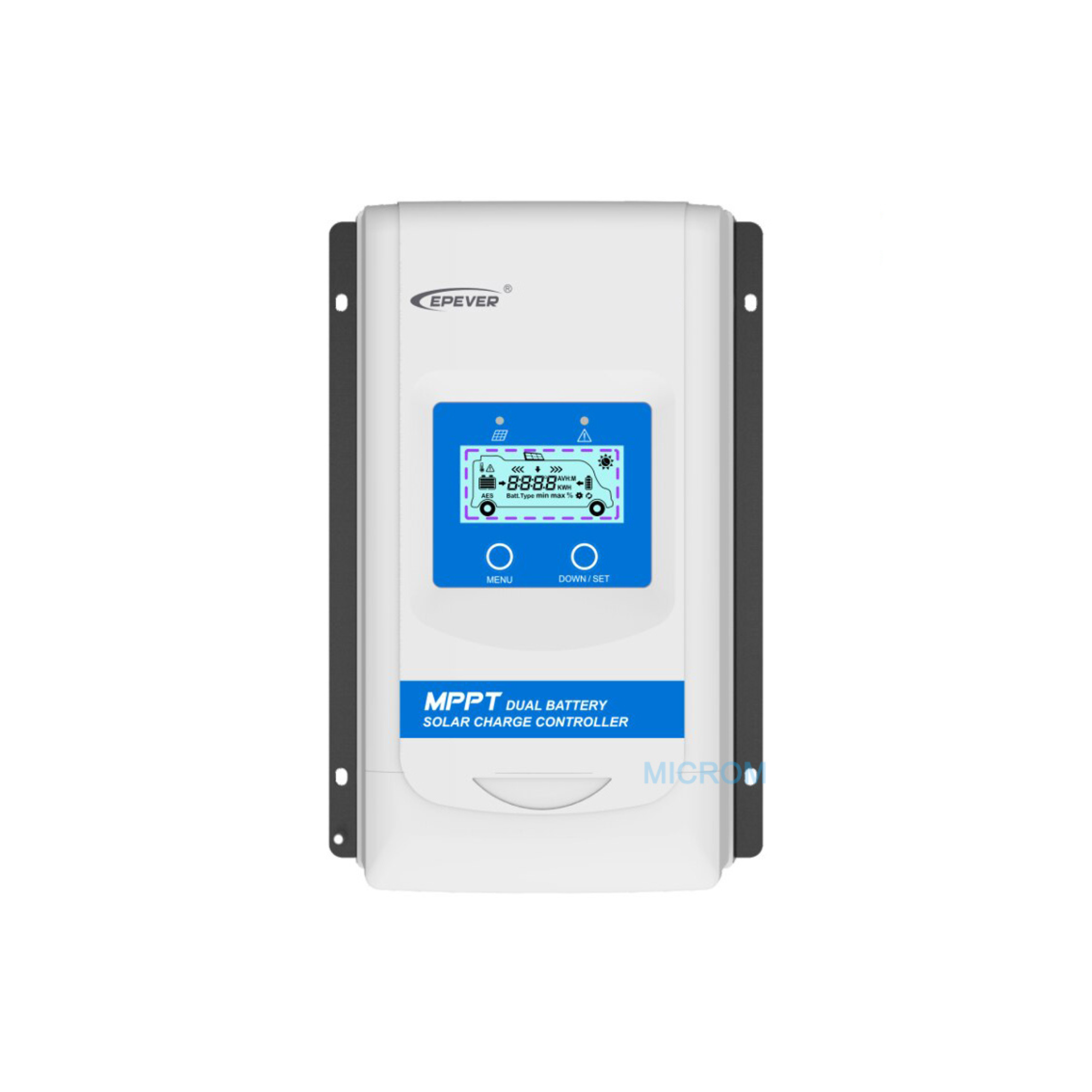 EPEVER New 20A Dual Battery MPPT Solar Controller DR2210N 1 EPEVER New 20A Dual - DR2210N-DDS front view | NZ Depot