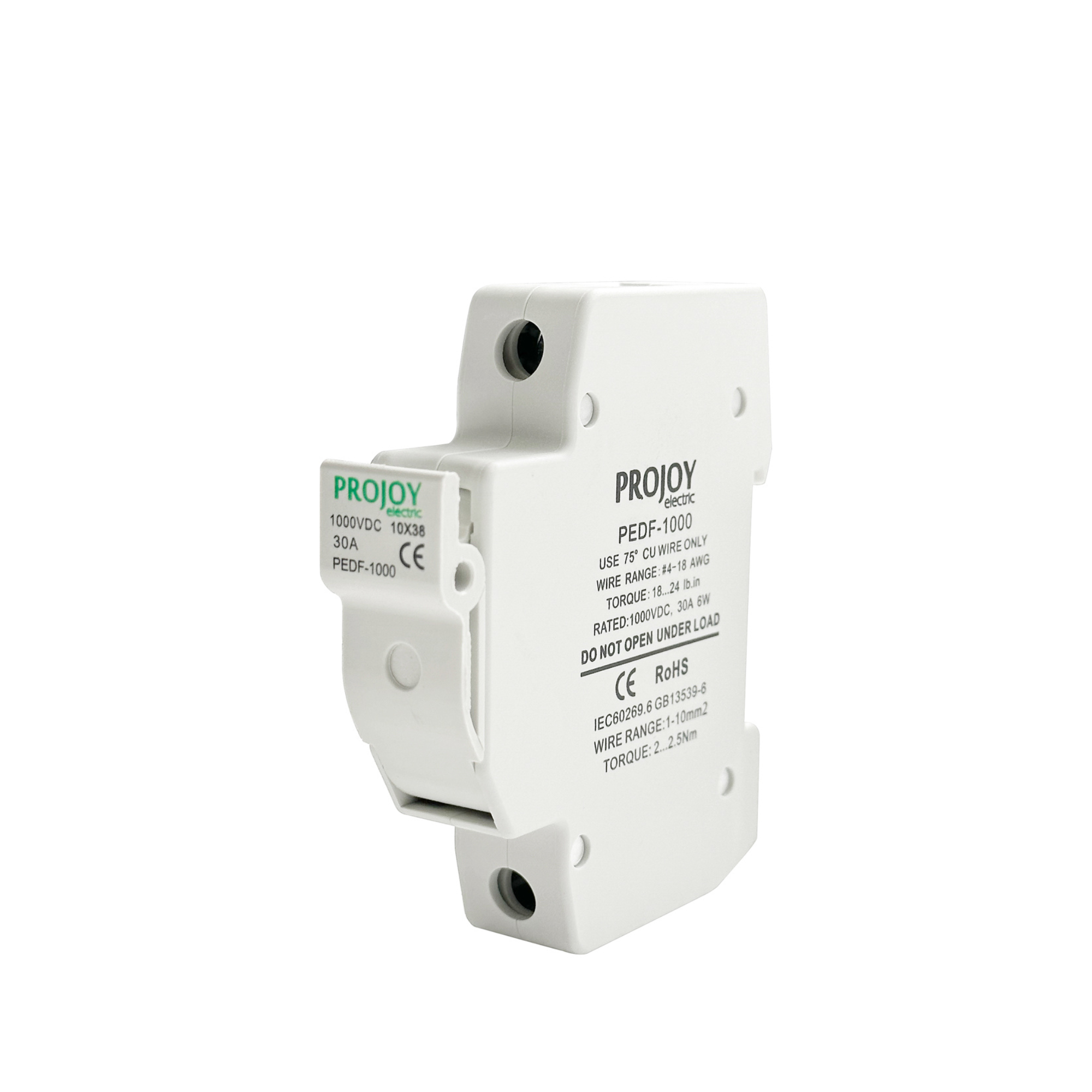 PROJOY DC FUSE PEDF-1000 1000V DC 30A 1 PROJOY DC FUSE PEDF-1000 - PEDF-1000 front view | NZ Depot