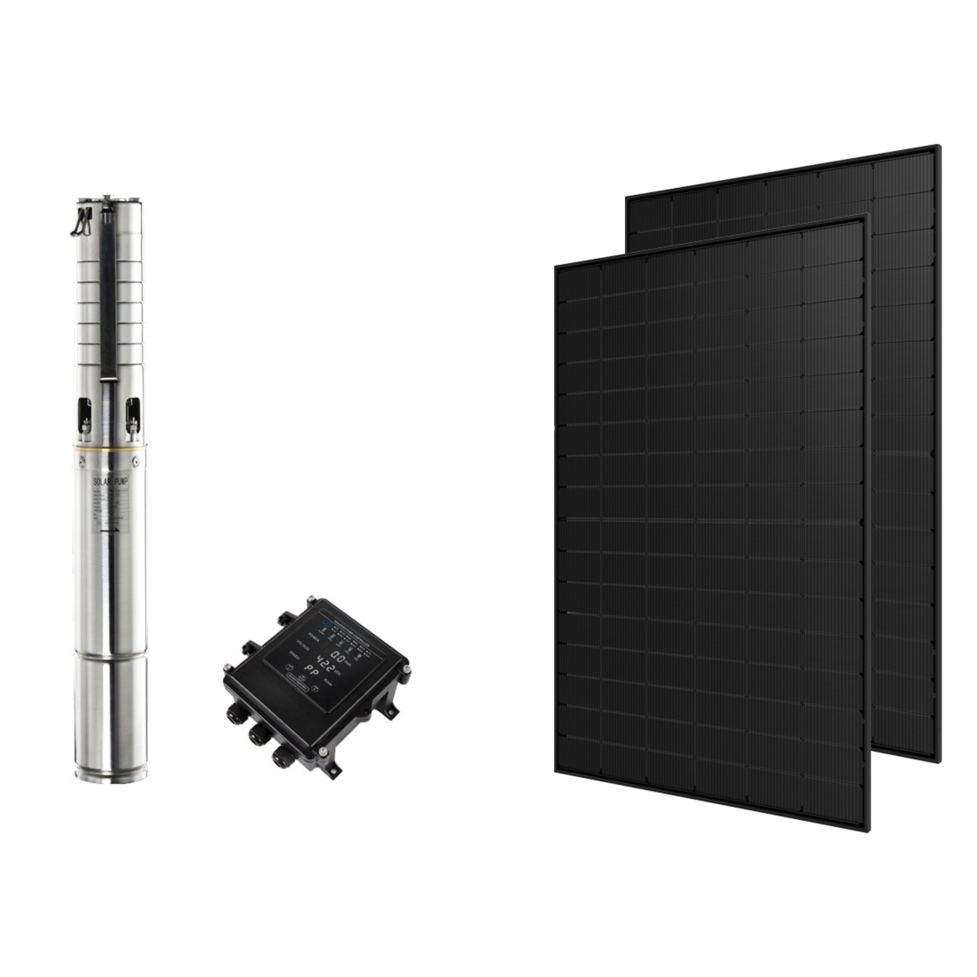 Submersible Solar Power Pump System 750W Solar Pump 1 Submersible Solar Power Pump - SL-PUMP750WCB front view | NZ Depot