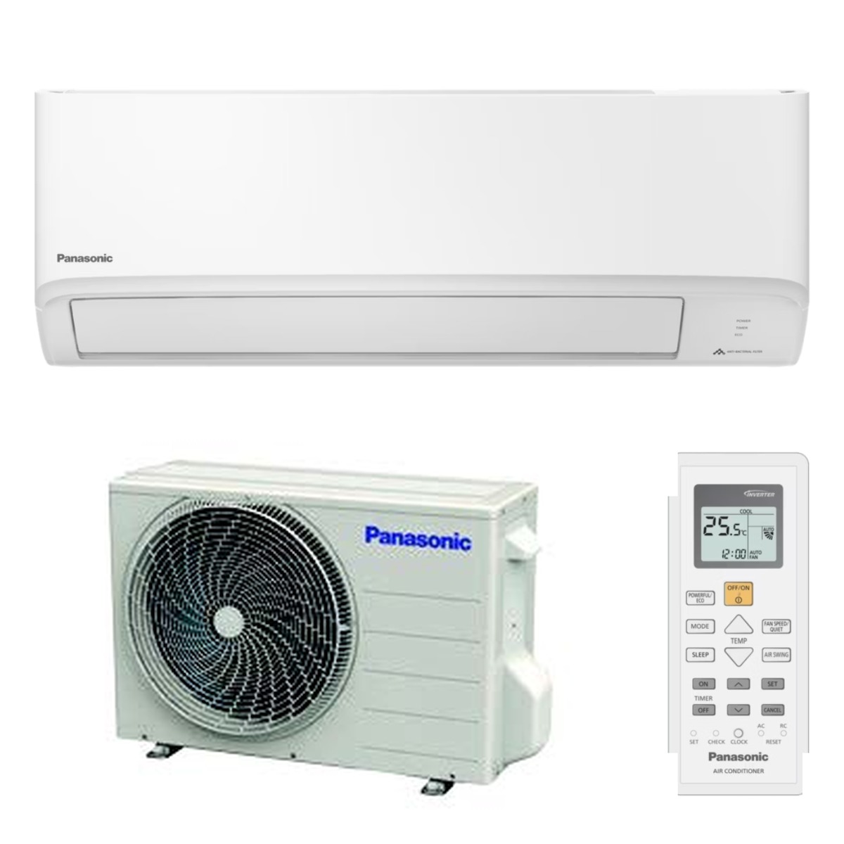 Panasonic 4.2kW Developer Series Air Conditioner Heat Pump - Complete Set (Indoor + Outdoor) 1 Panasonic 4.2kW Developer Series - CS-RZ42AKRW-CU-RZ42AKR-SET front view | NZ Depot
