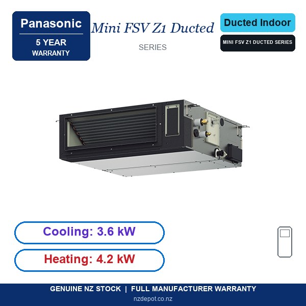 Panasonic S-36MZ1H4A - Mini FSV Z1 Ducted 3.6kW Ducted (Unit) (side profile) Panasonic S-36MZ1H4A - S-36MZ1H4A side profile | NZ Depot