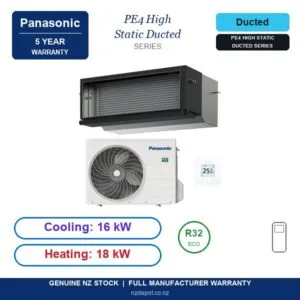 Panasonic 16kW PE4 High Static Ducted Deluxe Three Phase - S-160PE4R-U-160PZH3R8-SET side profile | NZ Depot