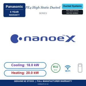 Panasonic 18kW PE4 High Static Ducted Deluxe Three Phase - S-180PE4R-U-180PZH3R8-SET side profile | NZ Depot