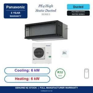 Panasonic 6kW PE4 High Static Ducted - S-60PE4R-U-60PZ4R5-SET side profile | NZ Depot