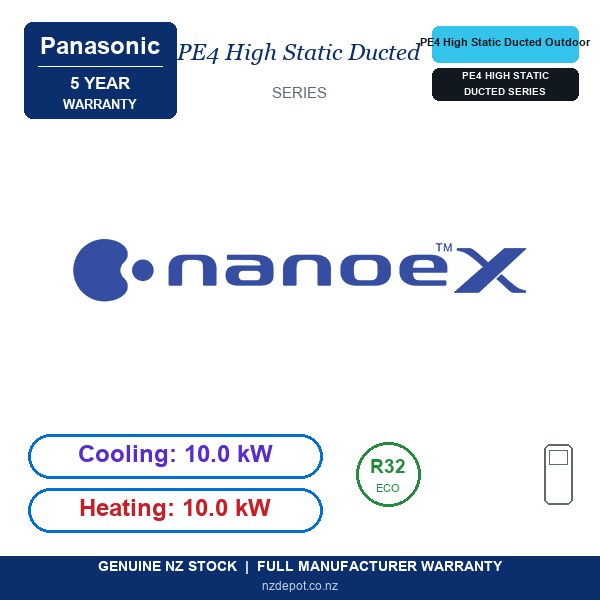 Panasonic U-100PZ4R5 - PE4 High Static Ducted 10kW Outdoor (Outdoor Unit Only) (side profile) Panasonic U-100PZ4R5 - U-100PZ4R5 side profile | NZ Depot