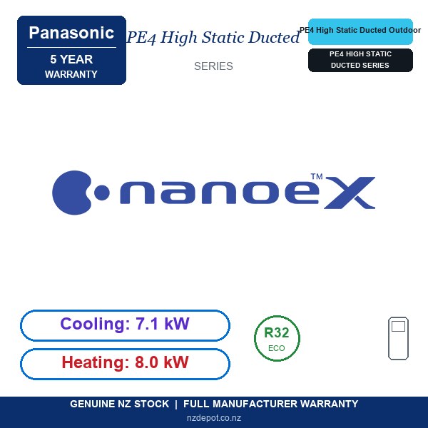 Panasonic U-71PZH3R5 - PE4 High Static Ducted 7.1kW Outdoor (Outdoor Unit Only) (side profile) Panasonic U-71PZH3R5 - U-71PZH3R5 side profile | NZ Depot