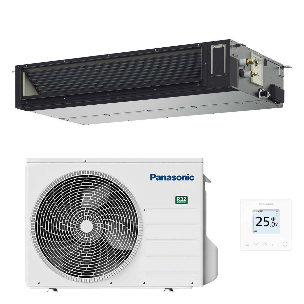 Panasonic 14kW PF Adaptive Ducted Deluxe Air Conditioner Heat Pump - Complete Set (Indoor + Outdoor) 1 Panasonic 14kW PF Adaptive Ducted Deluxe - S-1014PF3E-U-140PZH3R5-SET front view | NZ Depot