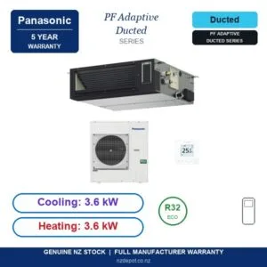 Panasonic 3.6kW PF Adaptive Ducted - S-3650PF3E-U-36PZ3R5-SET side profile | NZ Depot