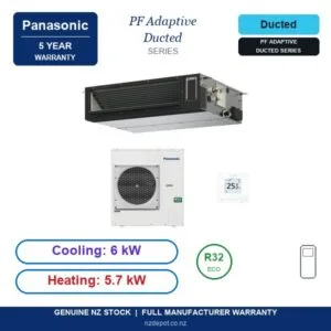 Panasonic 6kW PF Adaptive Ducted Compact - S-6071PF3E-U-60PZ4R5-SET side profile | NZ Depot