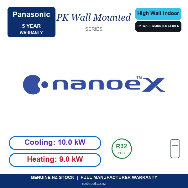 Panasonic S-100PK4R - PK Wall Mounted 10kW High Wall (Indoor Unit Only) (side profile) Panasonic S-100PK4R - S-100PK4R side profile | NZ Depot