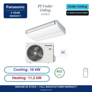 Panasonic 10kW PT Under Ceiling Deluxe - S-1014PT3E-U-100PZH3R5-SET side profile | NZ Depot