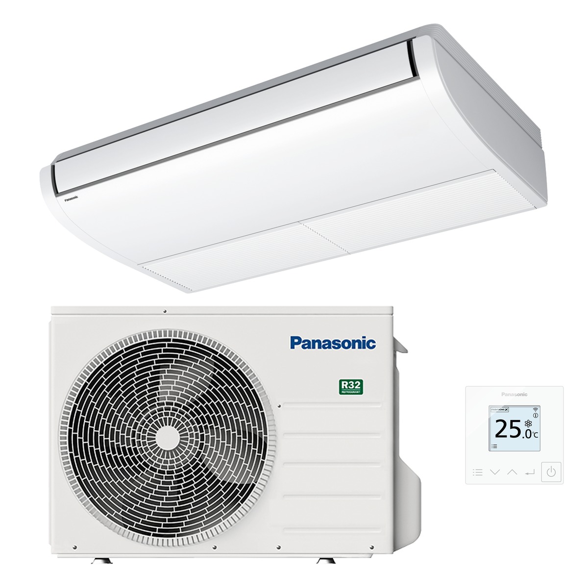Panasonic 12.5kW PT Under Ceiling Compact Air Conditioner Heat Pump - Complete Set (Indoor + Outdoor) 1 Panasonic 12.5kW PT Under Ceiling Compact - S-1014PT3E-U-125PZ4R5-SET front view | NZ Depot