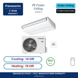 Panasonic 14kW PT Under Ceiling Compact Three Phase S-1014PT3E - S-1014PT3E-U-140PZH3R8-SET side profile | NZ Depot