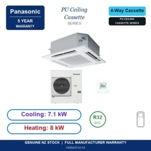 Panasonic 7.1kW PU Ceiling Cassette Deluxe - S-6071PU3E-U-71PZH3R5-SET side profile | NZ Depot