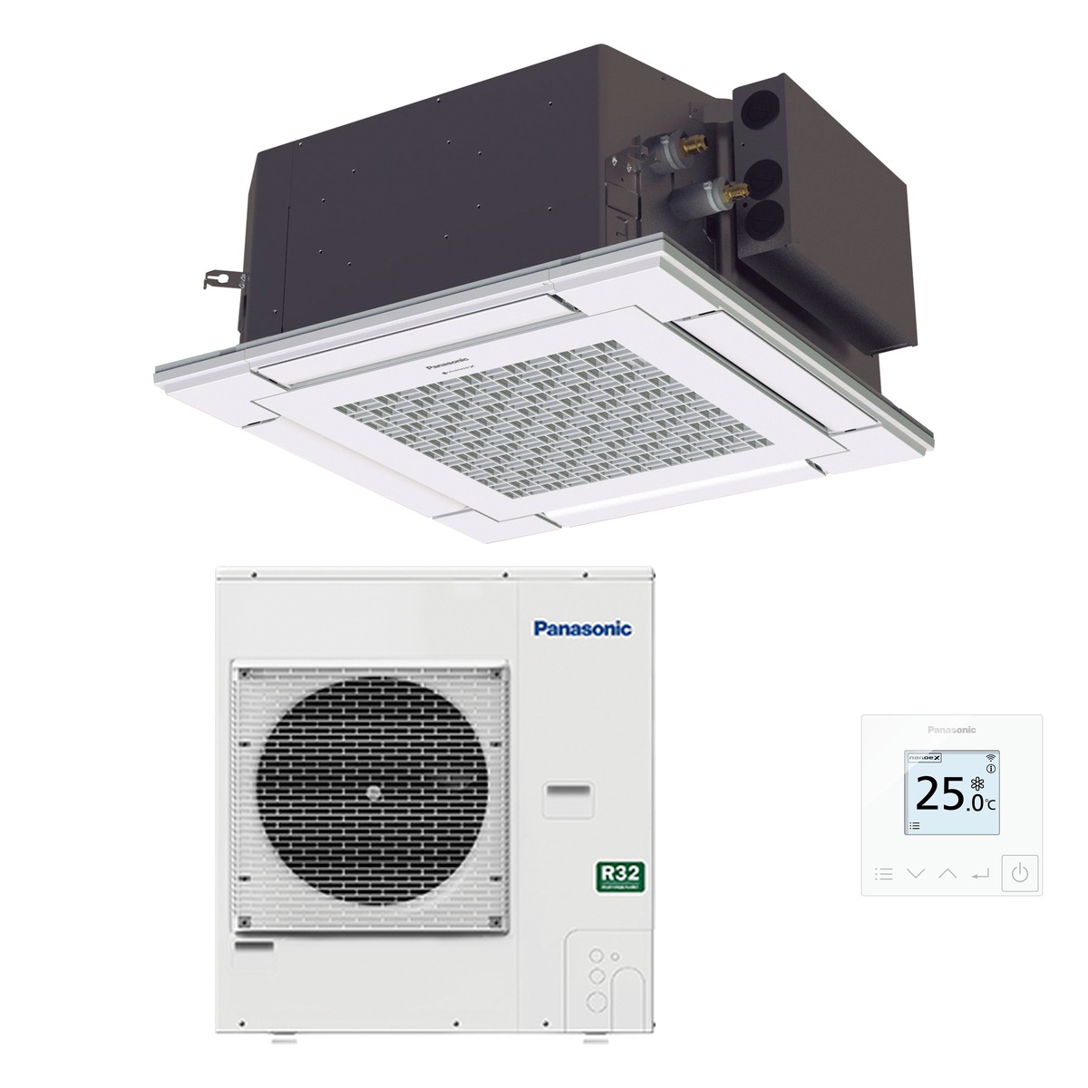 Panasonic 5kW PY Mini Cassette Air Conditioner Heat Pump - Complete Set (Indoor + Outdoor) 1 Panasonic 5kW PY Mini Cassette - S-50PY3E-U-50PZ3R5-SET front view | NZ Depot