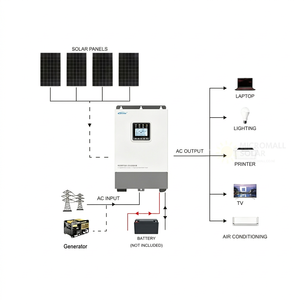 Epever 1760W 24V Off Grid Solar Kit On Grid Solar System 1 Epever 1760W 24V Off - CB1720EP3K front view | NZ Depot