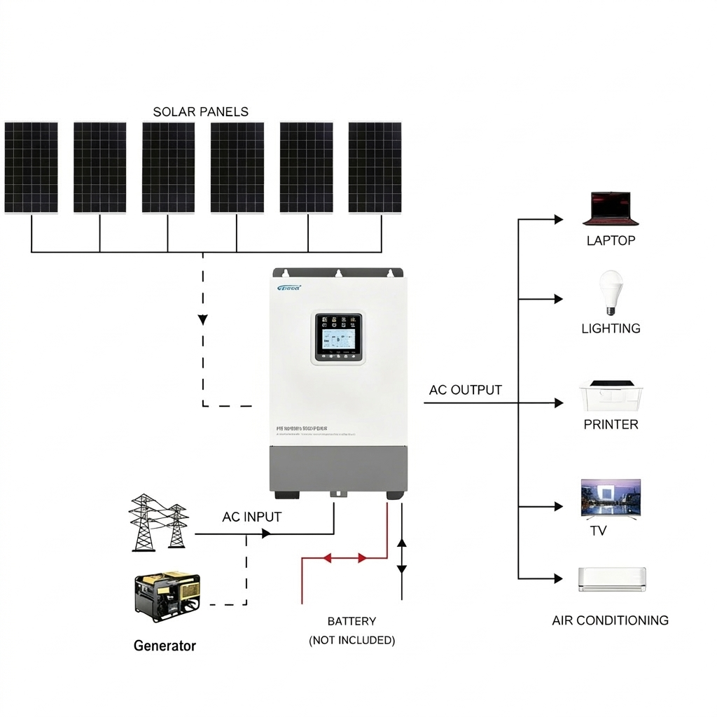 Epever 2580W 48V 5KW Off-Grid Solar Kit On Grid Solar System 1 Epever 2580W 48V 5KW - CB2580EP5K front view | NZ Depot