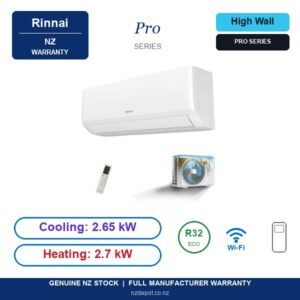 Rinnai 2.65kW Pro Series - 2.65kW Pro Series high wall heat pump complete system, Wi-Fi | NZ Depot