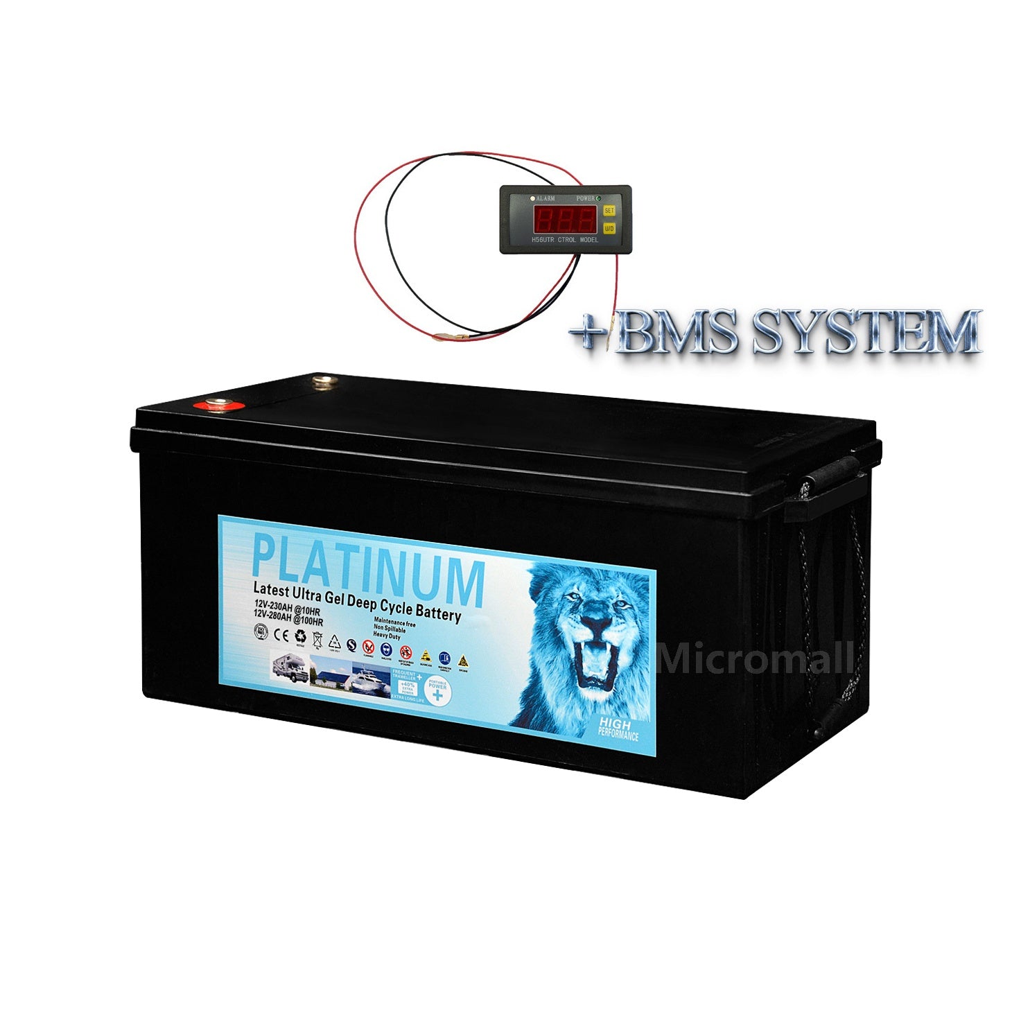 Solar Battery 280Ah 100hr 12V AGM GEL 2.0 Deep Cycle Solar Battery (side profile) Solar Battery 280Ah 100hr - BTG-12V280 side profile | NZ Depot