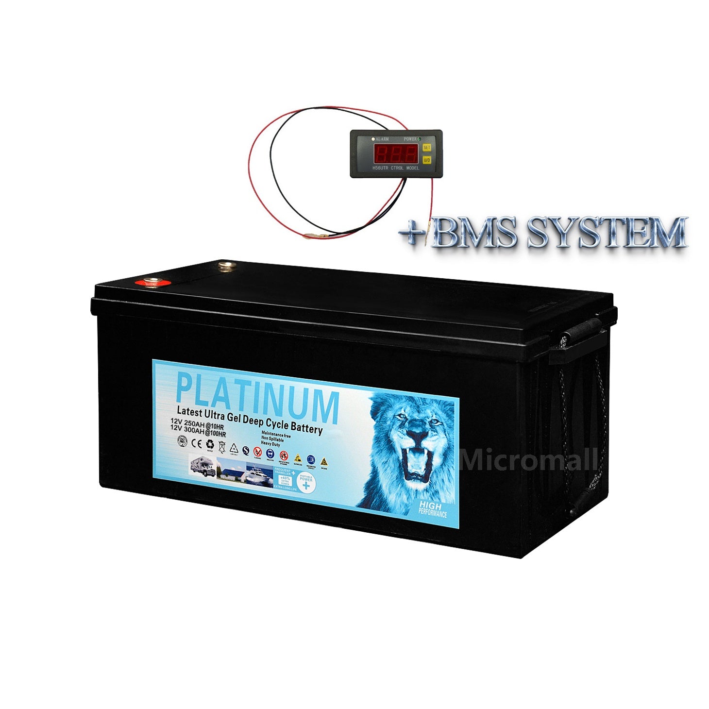 Solar Battery 300Ah 100hr 12V AGM GEL 2.0 Deep Cycle Solar Battery (side profile) Solar Battery 300Ah 100hr - BTG-12V300 side profile | NZ Depot