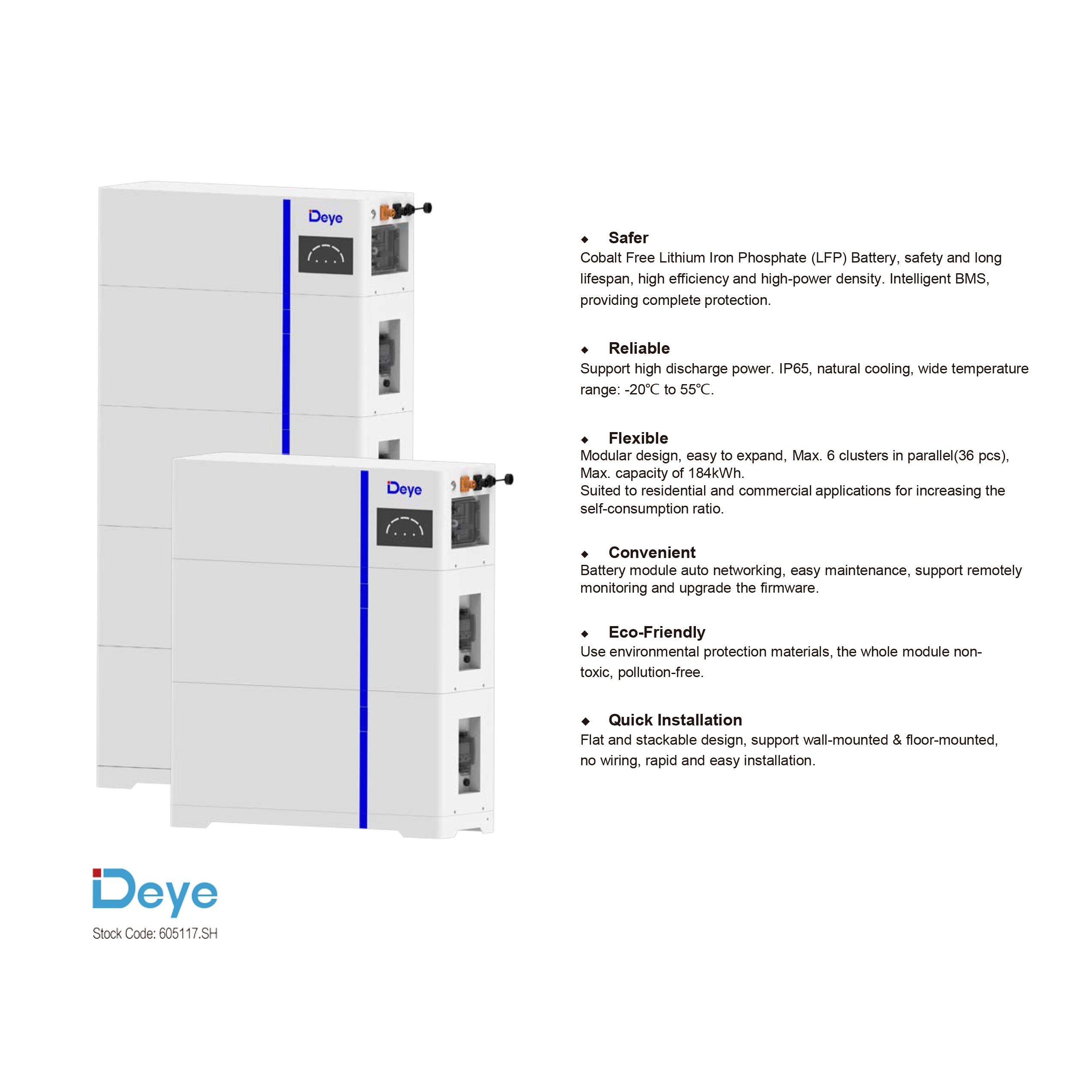 Deye ESS AI-W5.1-B 15.36kWh Low Voltage Storage Battery Combo (side profile) Deye ESS AI-W5.1-B 15.36kWh - AI-W5.1-B3 side profile | NZ Depot