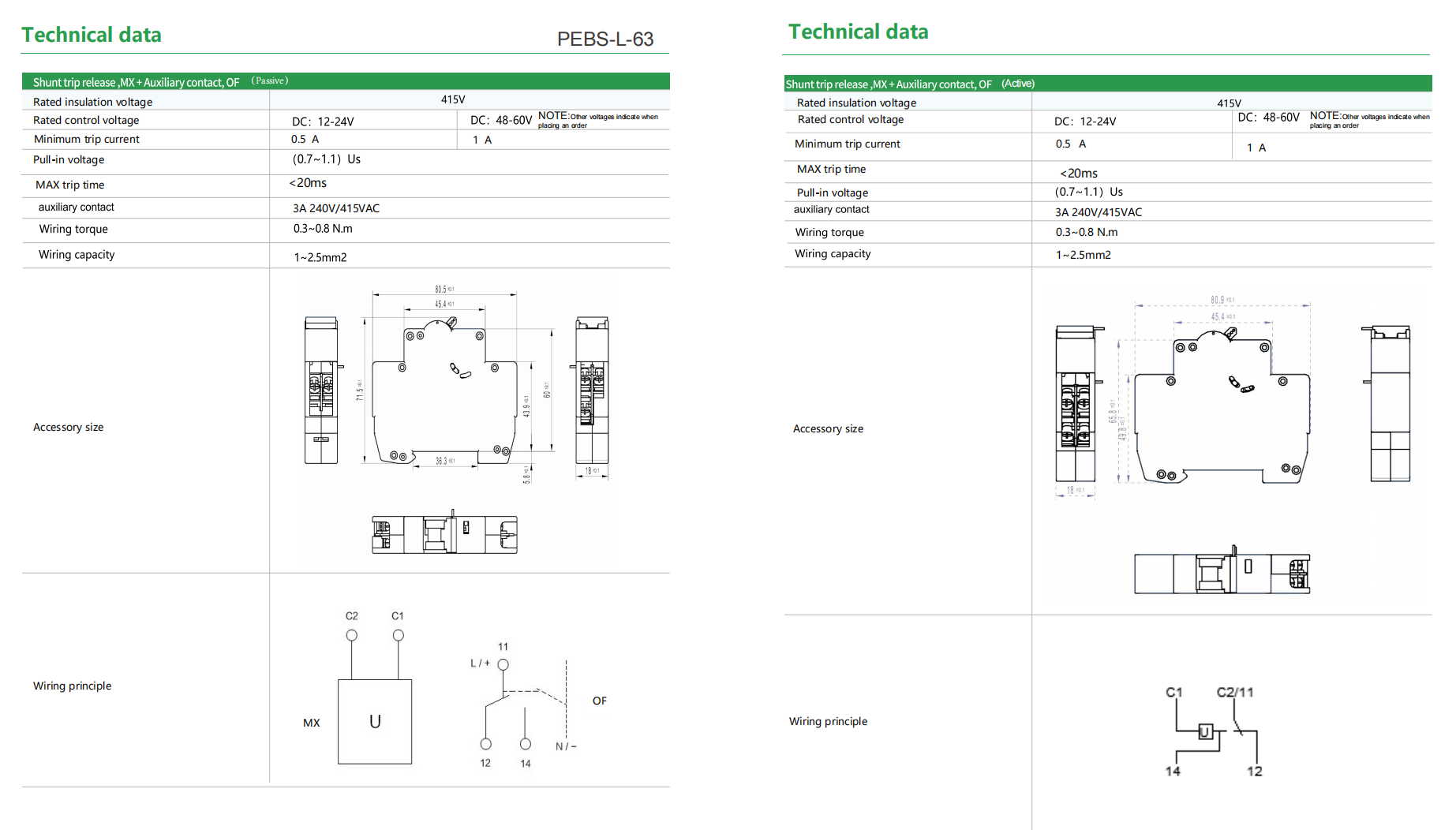PROJOY DC Miniature Circuit Breaker PEBS-L-63 Series 16A 2P 160V (product photo) PROJOY DC Miniature Circuit Breaker PEBS-L-63 - PEBS-L-63 16A 2P 160V C 18mm product photo | NZ Depot
