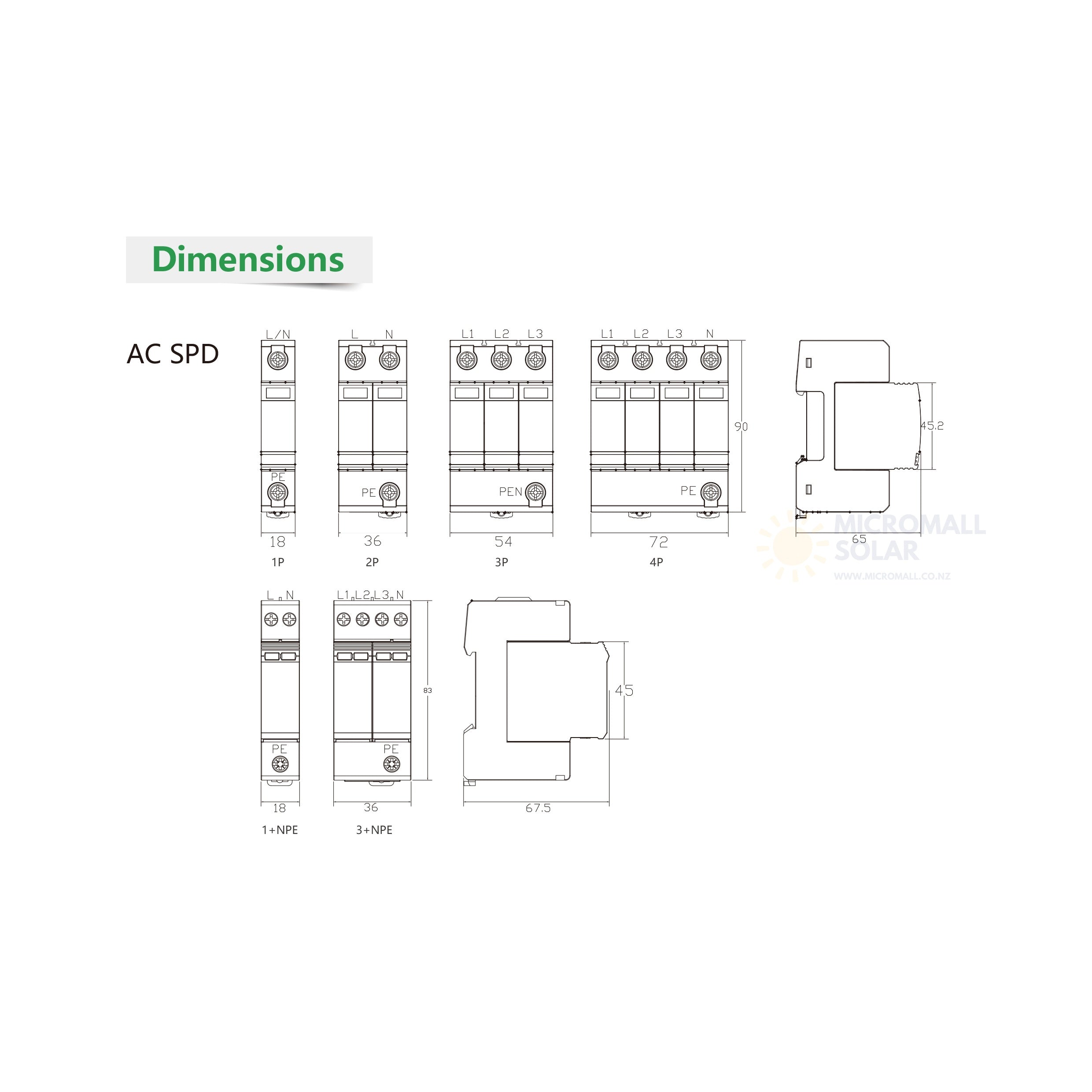 PROJOY PER-C20 275V AC Surge Protector (installed view) PROJOY PER-C20 275V AC - SURGE-275AC installed view | NZ Depot