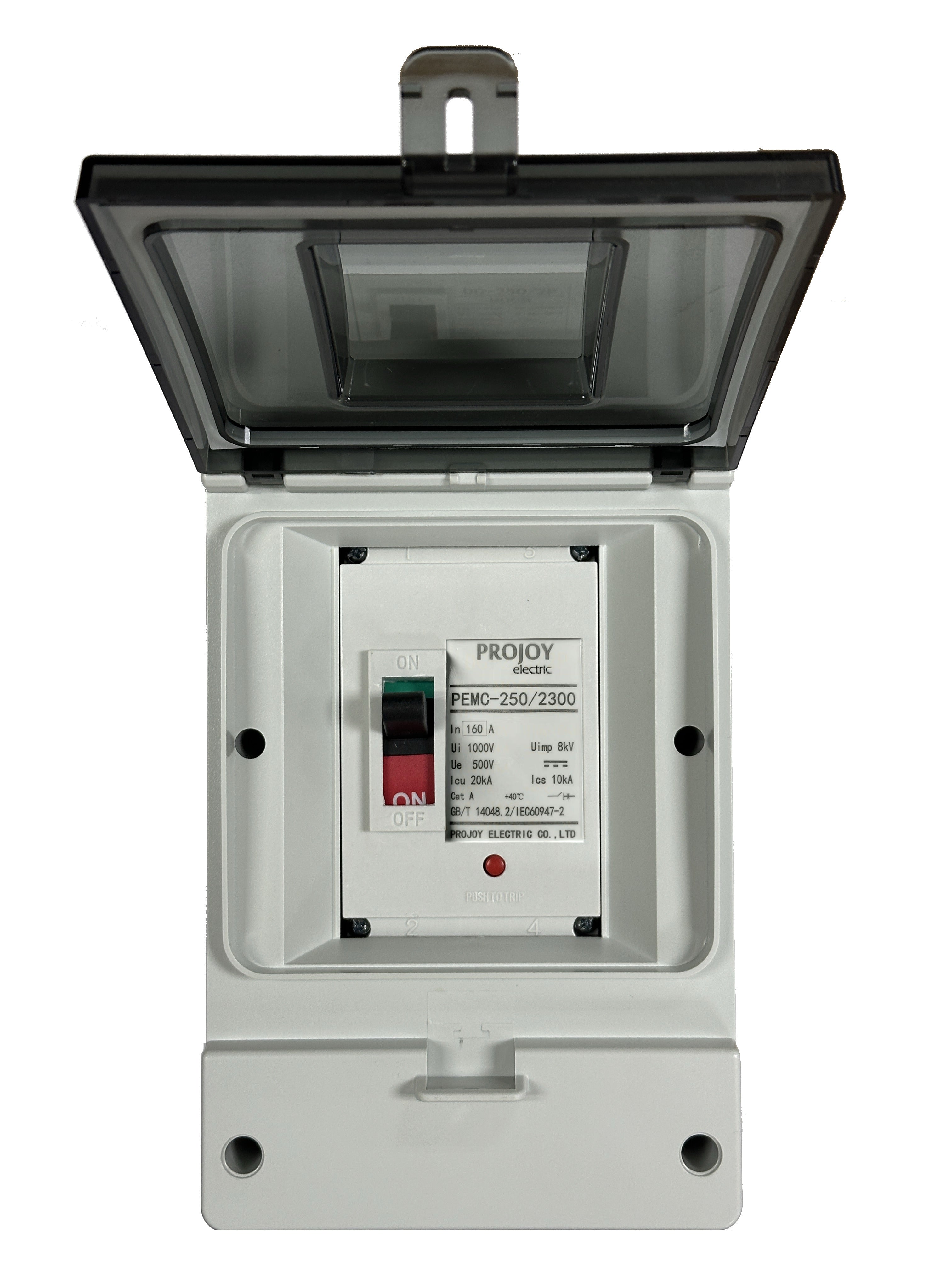 PROJOY DC Circuit Breaker PEMC-250 500V 160A 2P with Waterproof Enclosure (installed view) PROJOY DC Circuit Breaker - SURGE-PEMC-160 installed view | NZ Depot