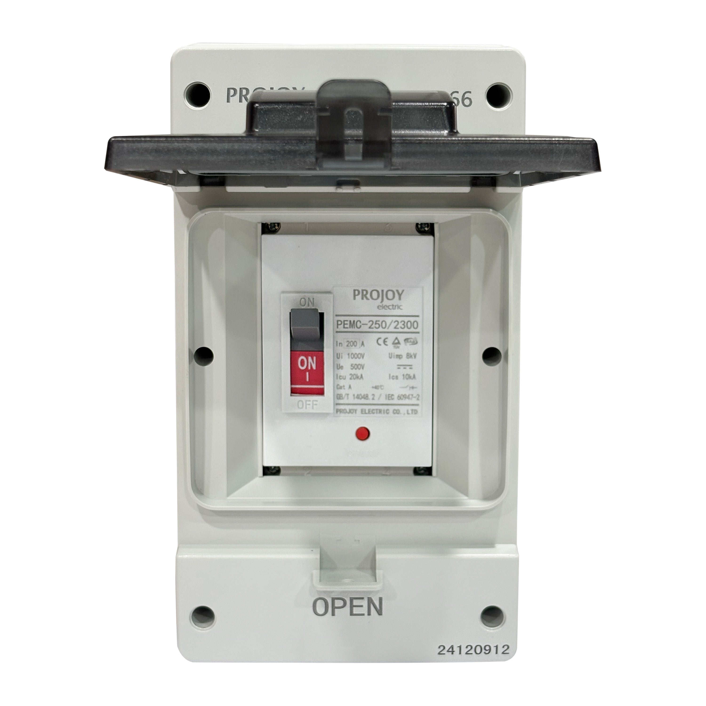 PROJOY DC Circuit Breaker PEMC-250 500V 200A 2P with Waterproof Enclosure (product photo) PROJOY DC Circuit Breaker PEMC-250 - SURGE-PEMC-200 product photo | NZ Depot