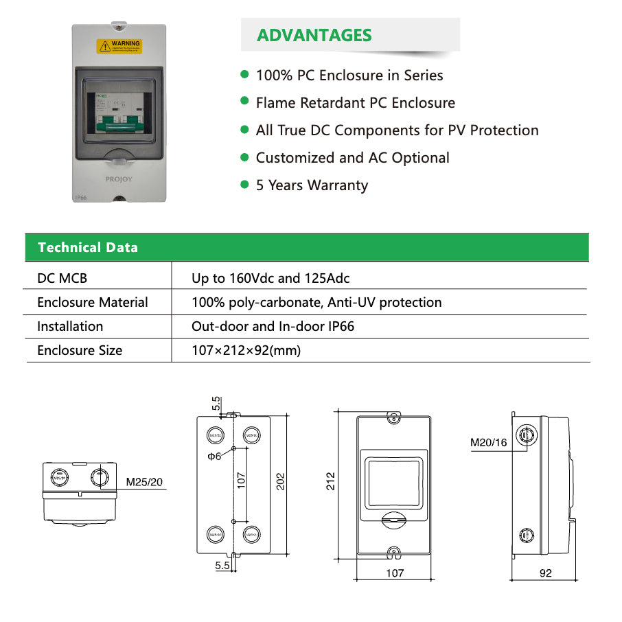 PROJOY DC Circuit Breaker PEMC-250 500V 250A 2P with Waterproof Enclosure (installed view) PROJOY DC Circuit Breaker PEMC-250 500V - SURGE-PEMC-250 installed view | NZ Depot
