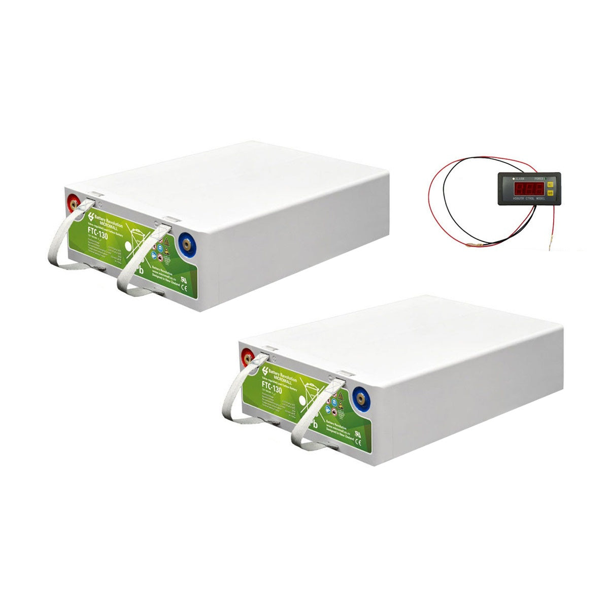 2X Deep Cycle Solar Storage Battery - 12V 130Ah Ultra Lead Carbon Battery (installed view) 2X Deep Cycle Solar - BTC-12V130AH-2 installed view | NZ Depot
