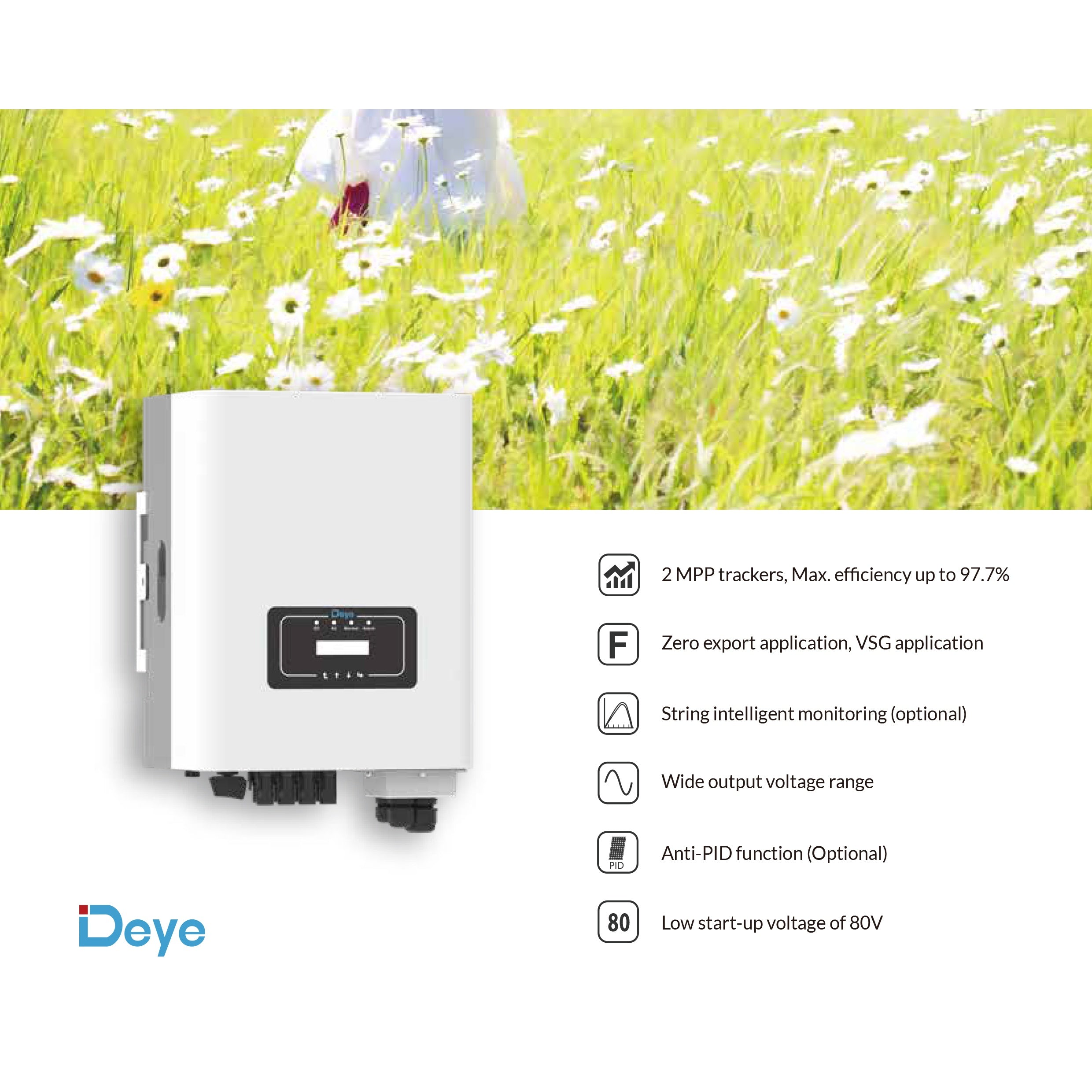 Deye SUN-10K-G02P1-AU-AM2 10kW Grid Tied Single Phase String Inverter 2 MPPT (side profile) Deye SUN-10K-G02P1-AU-AM2 10kW Grid - SUN-10K-G02P1-AU-AM2 side profile | NZ Depot