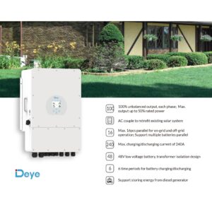 Deye 12kW Three Phase Hybrid Inverter - DY-12K-P3 side profile | NZ Depot