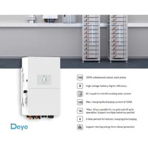 Deye 50kW Three-Phase 4 - SUN-50K-SG01HP3-AU-BM4 side profile | NZ Depot