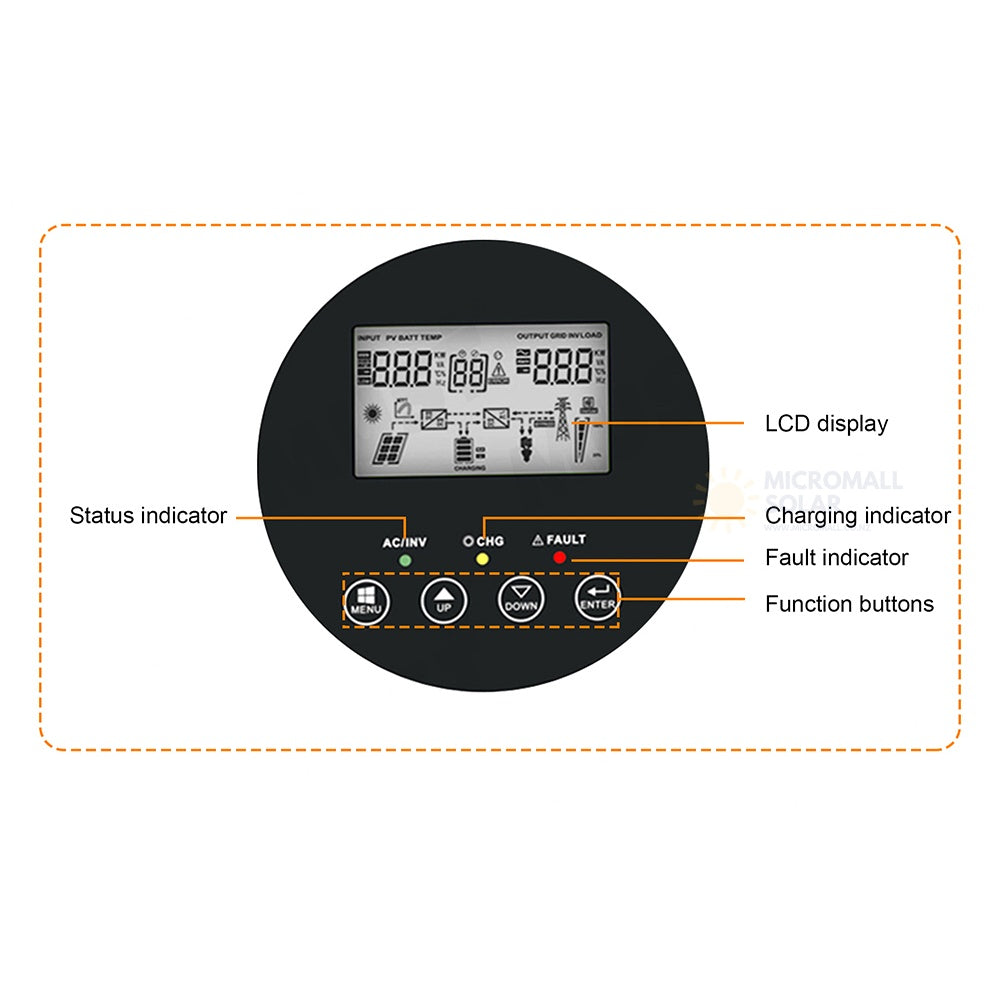 Mustpower PV18-3024 PRO 24V 3000W High Frequency Off Grid Solar Inverter (product photo) Mustpower PV18-3024 PRO 24V - PV18-3024PRO product photo | NZ Depot