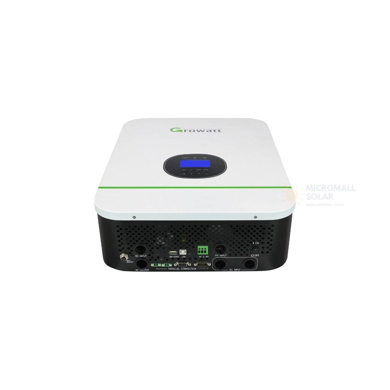 Growatt SPF 3000TL HVM-24 Hybrid Charger Inverter 3kW 24V (installed view) Growatt SPF 3000TL HVM-24 - SPF3000TL installed view | NZ Depot