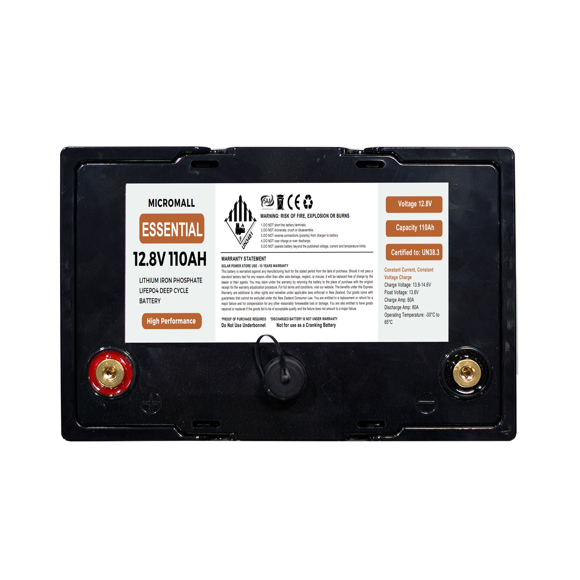 12.8V 110Ah Lithium Battery Essential LiFePO4 Battery Deep Cycle Battery Solar Battery (installed view) 12.8V 110Ah Lithium Battery - BTL-12.8V110 installed view | NZ Depot
