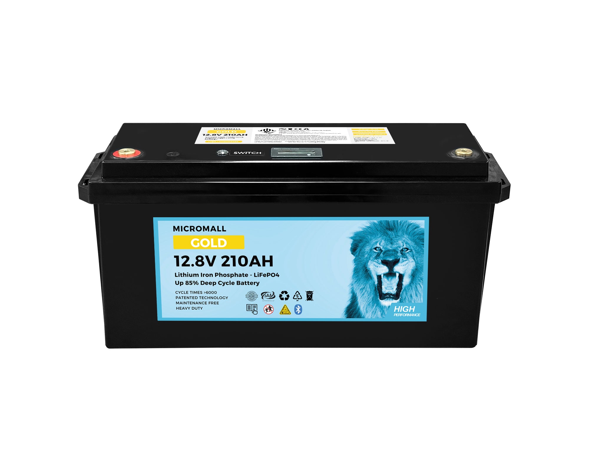 12V 200Ah 210Ah Lithium Battery LiFePO4 Battery Deep Cycle Solar Battery X2 (side profile) 12V 200Ah 210Ah Lithium Battery LiFePO4 Battery Deep - BTL-12V210G-2 side profile | NZ Depot