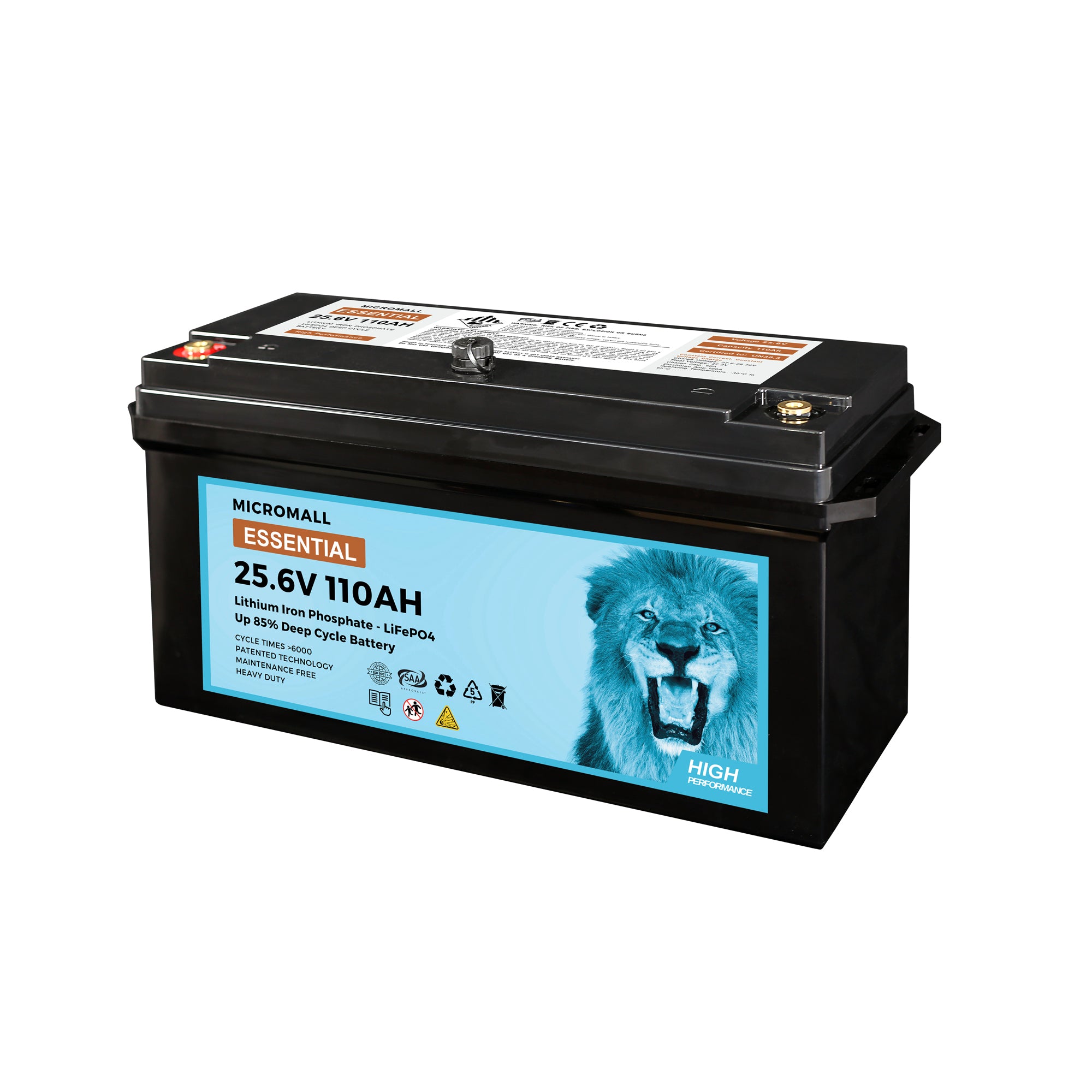 25.6V 110Ah Lithium Battery Essential LiFePO4 Battery Deep Cycle Battery Solar Battery (side profile) 25.6V 110Ah Lithium Battery - BTL-25.6V110 side profile | NZ Depot
