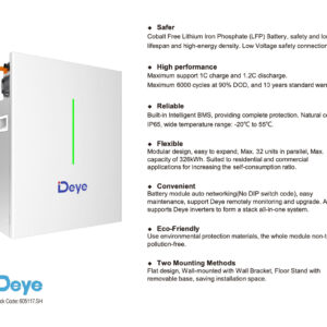Deye RW-F16 LiFePO4 Battery - RW-F16 side profile | NZ Depot